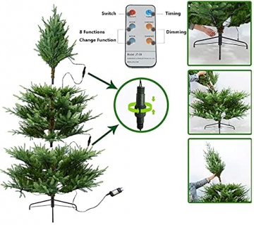 LSDRALOBPOI Weihnachtsbaum künstlich Christbaum Künstlicher Weihnachtsbaum mit Metallständer und 8 Beleuchtungsmodi 1013(Color:Green;Size:270cm) - 5