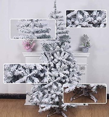 LSDRALOBPOI Weihnachtsbaum künstlich Christbaum Premium Schneebeflockter künstlicher Weihnachtsbaum Weißer Fester Weihnachtsbaum mit Metallständer 813(Color:A;Size:240cm) - 5