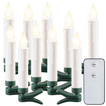 Lunartec Christbaum-LED-Kerzen: 30er-Set LED-Outdoor-Weihnachtsbaum-Kerzen mit IR-Fernbedienung, IP44 (Batterie-Kerzen Weihnachtsbaum) - 5