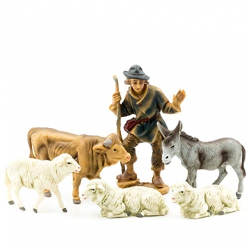 MAROLIN Krippenfiguren Set mit 12 Figuren, zu 12cm Fig. (Kunststoff) - 100% Deutsches Manufakturprodukt - 5