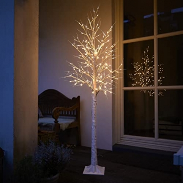 Northpoint LED Lichtbaum Baum Weihnachtsdeko Indoor & Outdoor | Birkenoptik | 180cm | 200 warmweiße LEDs | inkl. Timer - 6