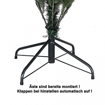 RS Trade HXT 1418 künstlicher PE Spritzguss Weihnachtsbaum 210 cm (Ø ca. 132 cm) mit ca. 4850 Spitzen, schwer entflammbarer Tannenbaum mit Schnellaufbau Klappsysem, inkl. Metall Christbaum Ständer - 5