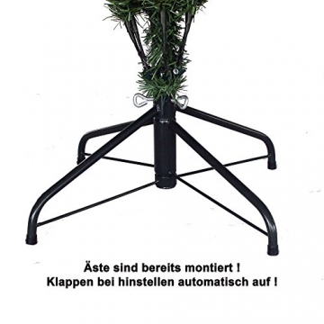 RS Trade HXT 15013 künstlicher Weihnachtsbaum 210 cm mit Schnee und Zapfen (Ø ca. 135 cm) ca. 1400 Spitzen, schwer entflammbarer Tannenbaum mit Schnellaufbau Klappsystem, inkl. Christbaum Ständer - 6