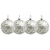 Sikora Highlights 4er Set ausgefallene Christbaumkugeln aus Glas Silber, Farbe/Modell:Modell Florenz Silber, Größe:8 cm - 2