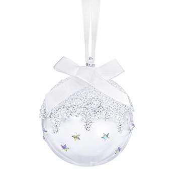 Swarovski Weihnachtskugel, Kleine Kugel mit Prachtvollem Satinband und Edlen Swarovski Kristallen - 1
