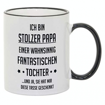 Tasse mit Spruch / Schriftzug "Ich bin stolzer Papa..." als Geschenk zum Geburtstag, Vatertag oder zu Weihnachten - 1