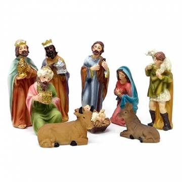 ToCi Krippenfiguren Set mit 9 Figuren (11 cm) für die traditionelle Weihnachts Krippe - 1