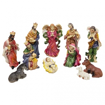 ToCi Krippenfiguren Set Weihnachten mit 11 Figuren (bis 10 cm) im klassischen Design für Krippen Weihnachtsdeko - 1