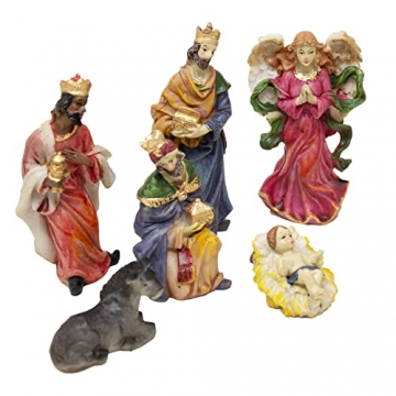 ToCi Krippenfiguren Set Weihnachten mit 11 Figuren (bis 10 cm) im klassischen Design für Krippen Weihnachtsdeko - 6
