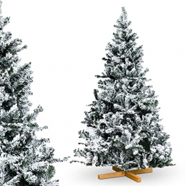 Urhome Künstlicher Weihnachtsbaum mit Ständer beschneite Tanne - 180 cm hoher Christbaum Dekobaum PVC Kunstbaum Tannenbaum mit Schnee Schnellaufbau Klappsystem Baum für Weihnachten - 1