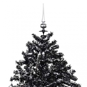 vidaXL Schneiender Weihnachtsbaum mit Schirmfuß Schneefall Künstlich Tannenbaum Christbaum Kunstbaum Dekobaum Weihnachten Dekoration Schwarz 190cm PVC - 6