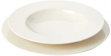 Villeroy und Boch - Twist White Teller-Set für bis zu 6 Personen, 12tlg., formschönes Geschirr-Set aus Premium Porzellan, weiß, spülmaschinengeeignet - 1