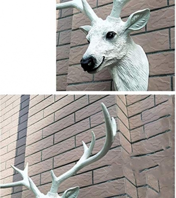 WQQLQX Statue Faux Hirschkopf Skulptur Taxidermie Tierkopf Wanddekor Rustikale Wanddekor Deer Geweihs Figur Skulpturen (Size : A) - 4