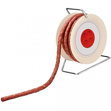 WURSTBARON® Wurst Kabeltrommel - 3,5 Meter Wurst nach Krakauer Art auf einer Mini Kabel-Trommel - 240 g - 2