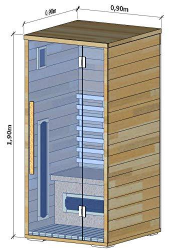 YourCasa Infrarotsauna Sauna Infrarotkabine 1 Person mit viel Zubehör - Modell Svett Single - 7