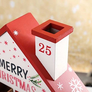 Adventskalender zum selbst Befüllen mit 24 Schubladen-Boxen, Weihnachten Adventskalender Weihnachtsdeko Holz Countdown Kalender Tage Holz Adventskalender mit Schubladen Weihnachtsdekoration - 5