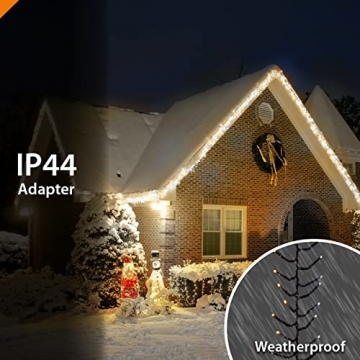 ANSIO® Lichterkette außen Innen 6m 480 LED Cluster lichterkette Weihnachtsbaum Lichtketten Strom Für Weihnachten, balkon, fenster, Weihnachtsdekoration | Kaltweiß & Warmweiß Weihnachtsbeleuchtung - 3