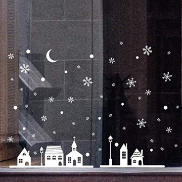 BLOUR DIY Schneeflocke Stadt Weihnachten Wandaufkleber Winter Shop Fenster Aufkleber Ids Zimmer Weihnachtsdekoration Neujahrszubehör # 38 - 1