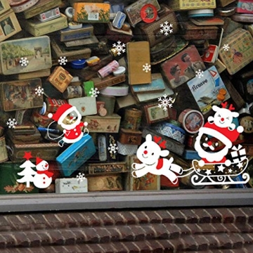 BLOUR Neue Weihnachtsdekoration Wandaufkleber abnehmbare Schneemann Schneeflocke Fenster Glastür Aufkleber Neujahr liefert Aufkleber Wallpaper - 2