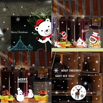BLOUR Neue Weihnachtsdekoration Wandaufkleber abnehmbare Schneemann Schneeflocke Fenster Glastür Aufkleber Neujahr liefert Aufkleber Wallpaper - 1