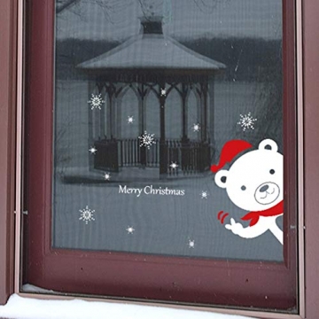 BLOUR Neue Weihnachtsdekoration Wandaufkleber abnehmbare Schneemann Schneeflocke Fenster Glastür Aufkleber Neujahr liefert Aufkleber Wallpaper - 5