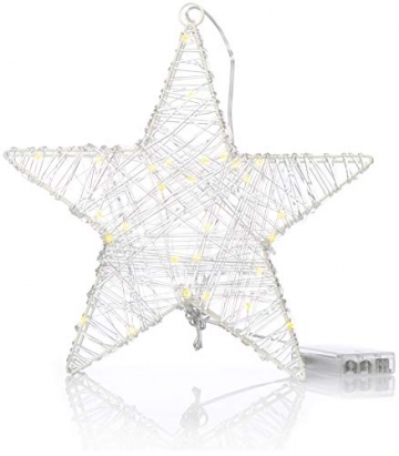 com-four® Weihnachtsstern mit Timer-Funktion - LED Stern als dekorative Beleuchtung zu Weihnachten - Batteriebetriebene Weihnachtsdekoration - 1