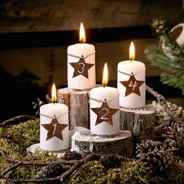 GWHOLE Adventszahlen 1-4 für Advent Kerzen Deko Edelrost Adventskränze Weihnachten - 5