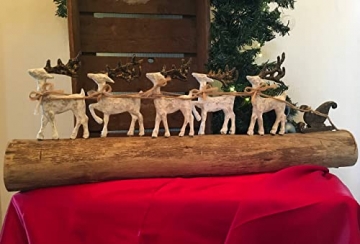 Moritz Rentiere Dekoration einzigartig 74 x 9 x 29 cm mit Schlitten Rentierschlitten Holzfiguren Rentiere Weihnachten Deko Weihnachtsdeko Holz - 7
